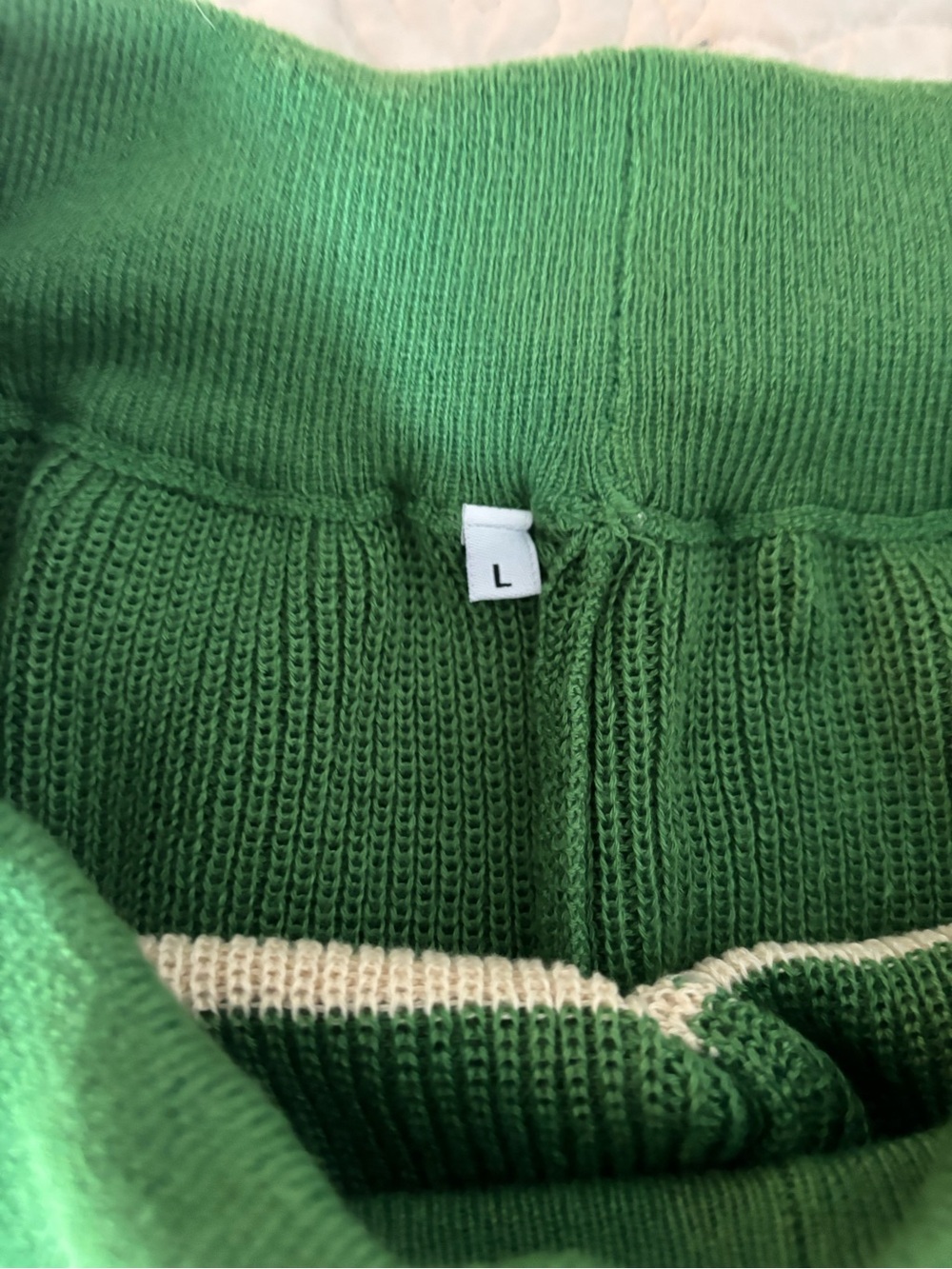 Amazon Green and Cream Striped Crewneck Sweater - Picture 6 of 7